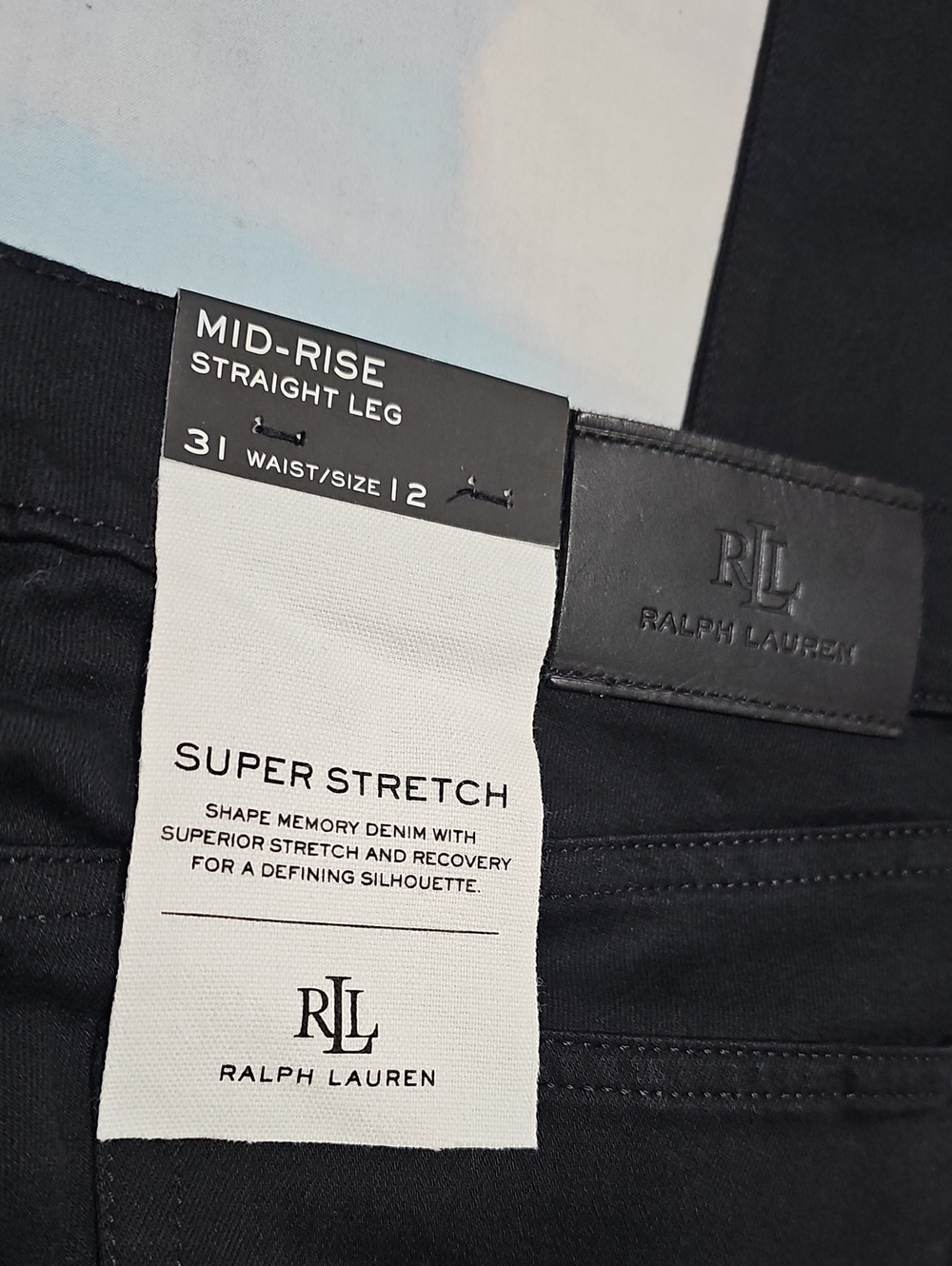 Lauren Ralph Lauren Straight-Leg Black Jeans Size 12/31 New - Picture 4 of 5